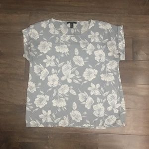 F21 Light Blue Boxy Floral Top 💠